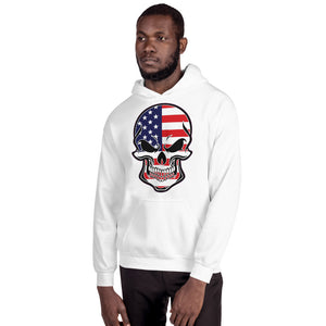 American skull white hoodie